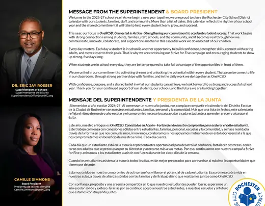 Rochester City School District 2026–2027 Academic Calendar Page 13