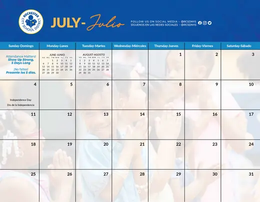 Rochester City School District 2026–2027 Academic Calendar Page 19