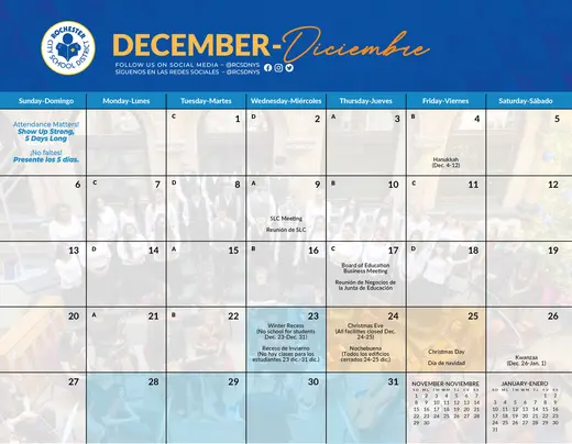 Rochester City School District 2026–2027 Academic Calendar Page 4