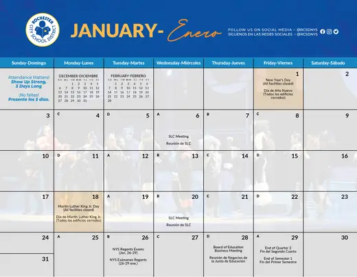 Rochester City School District 2026–2027 Academic Calendar Page 6