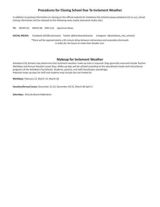 Asheboro City Schools 2026–2027 Academic Calendar Page 2