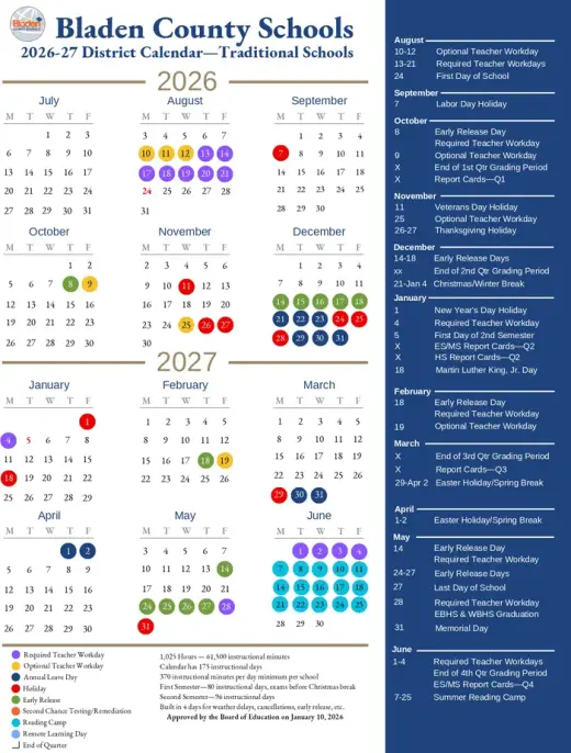 2026–2027 Calendar · Page 1