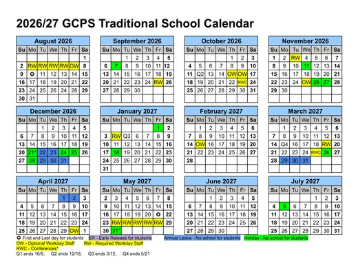 Granville county public schools 2026–2027 Academic Calendar