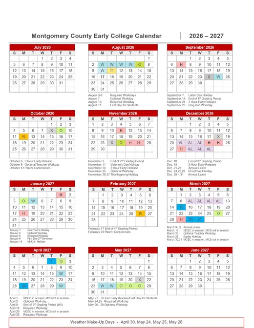 Montgomery County Schools FAQ 2026–2027 Academic Calendar Page 2