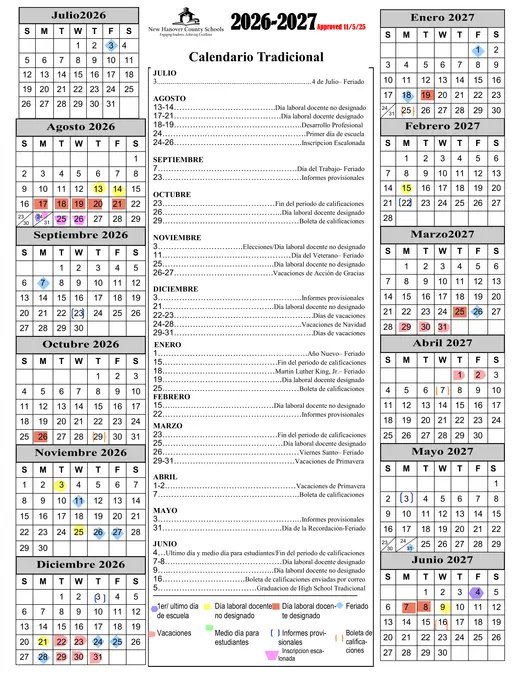New Hanover County Schools 2026–2027 Academic Calendar