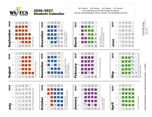 Winston-SalemForsyth County Schools 2026–2027 Academic Calendar