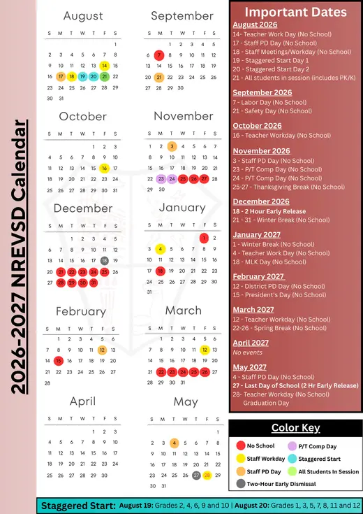 New Richmond Exempted Village School District NREVSD 2026–2027 Academic Calendar