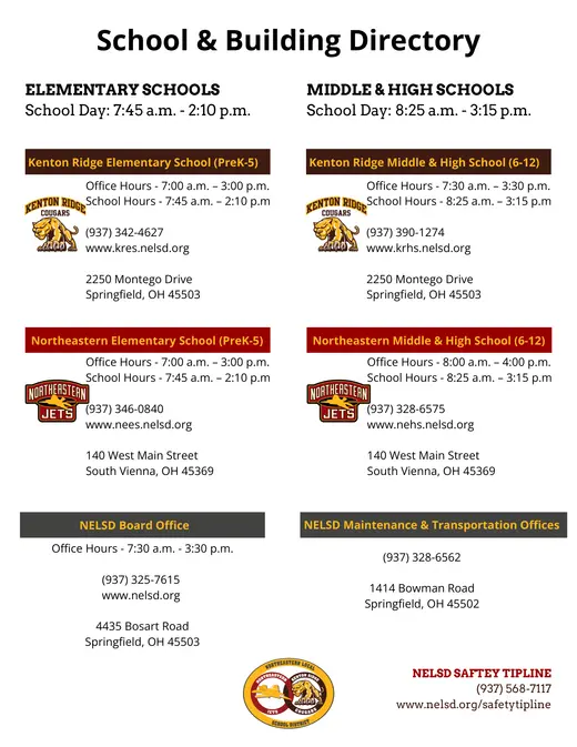 Northeastern Local School District 2026–2027 Academic Calendar Page 2