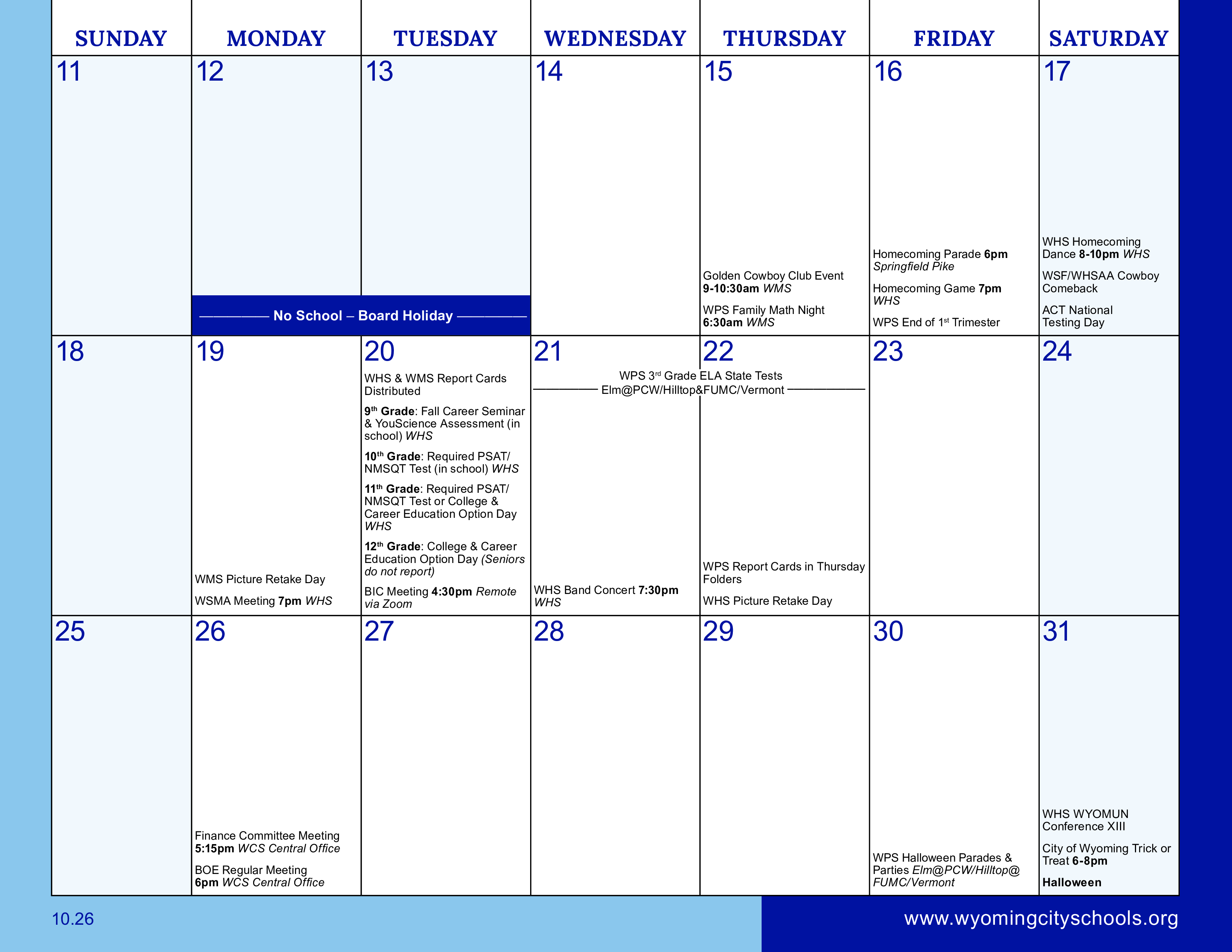 2026–2027 Calendar · Page 19