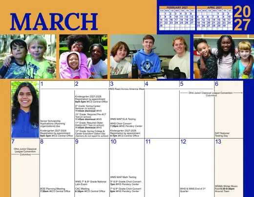 Wyoming City Schools 2026–2027 Academic Calendar Page 12