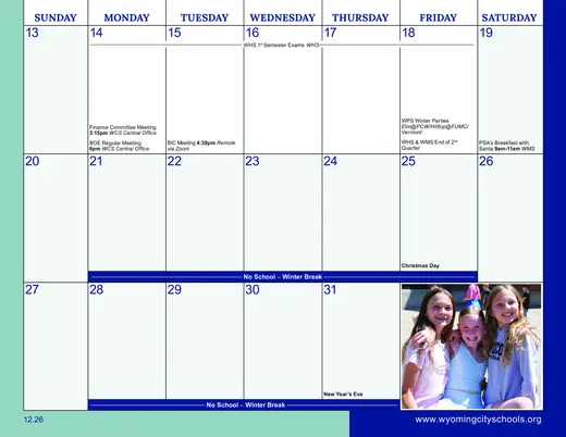 Wyoming City Schools 2026–2027 Academic Calendar Page 21