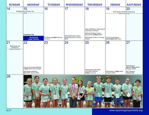 Wyoming City Schools 2026–2027 Academic Calendar Page 26