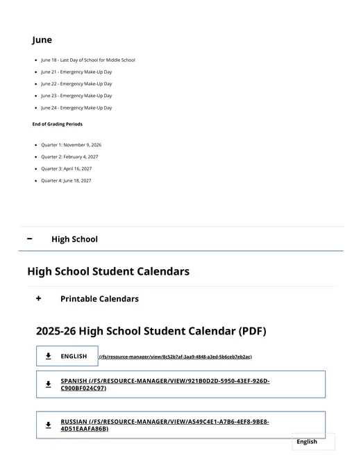 North Clackamas School District 2026–2027 Academic Calendar Page 5