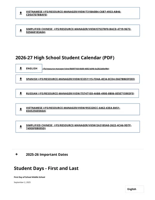 North Clackamas School District 2026–2027 Academic Calendar Page 6