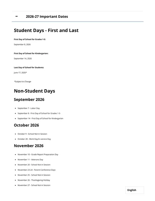 North Clackamas School District 2026–2027 Academic Calendar Page 17