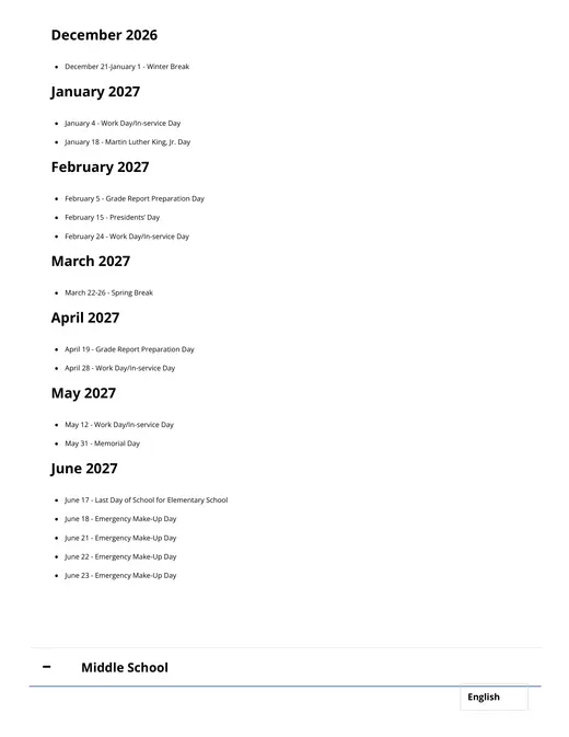 North Clackamas School District 2026–2027 Academic Calendar Page 18