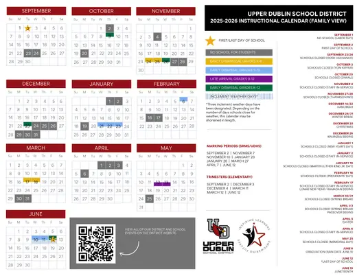 Bellefonte Area School District 2026–2027 Academic Calendar Page 3