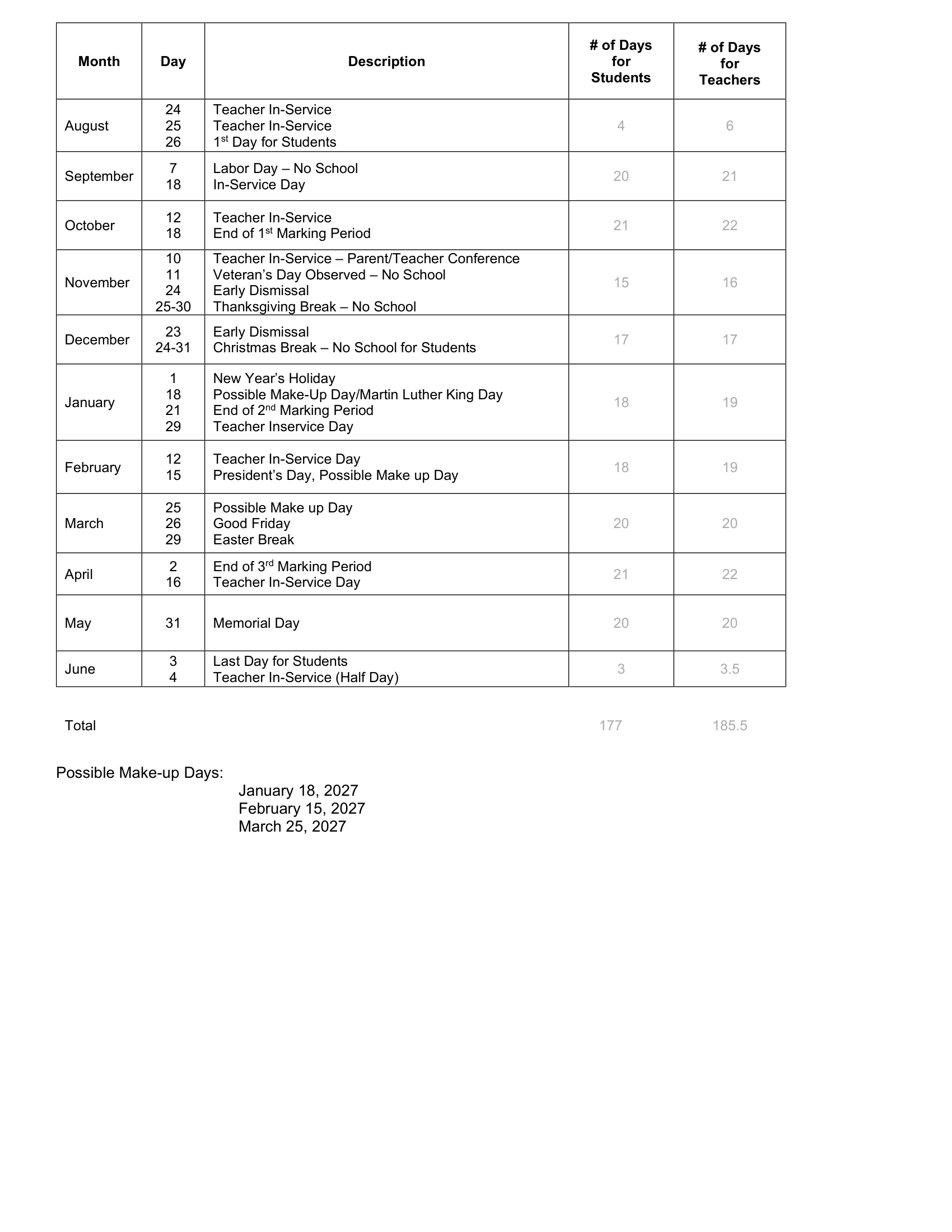 2026–2027 Calendar · Page 2