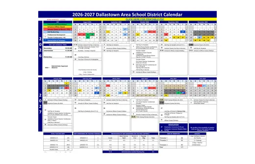 Dallastown Area School District 2026–2027 Academic Calendar