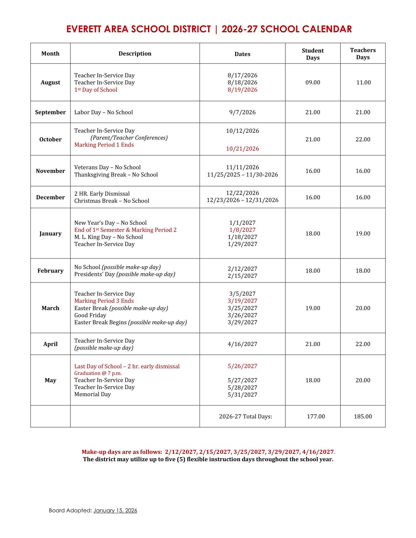 2026–2027 Calendar · Page 2