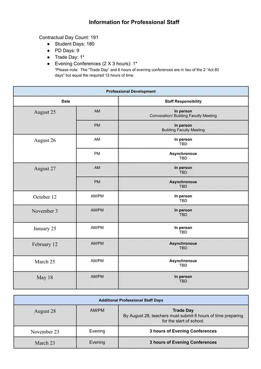 Quakertown Community School District 2026–2027 Academic Calendar Page 3