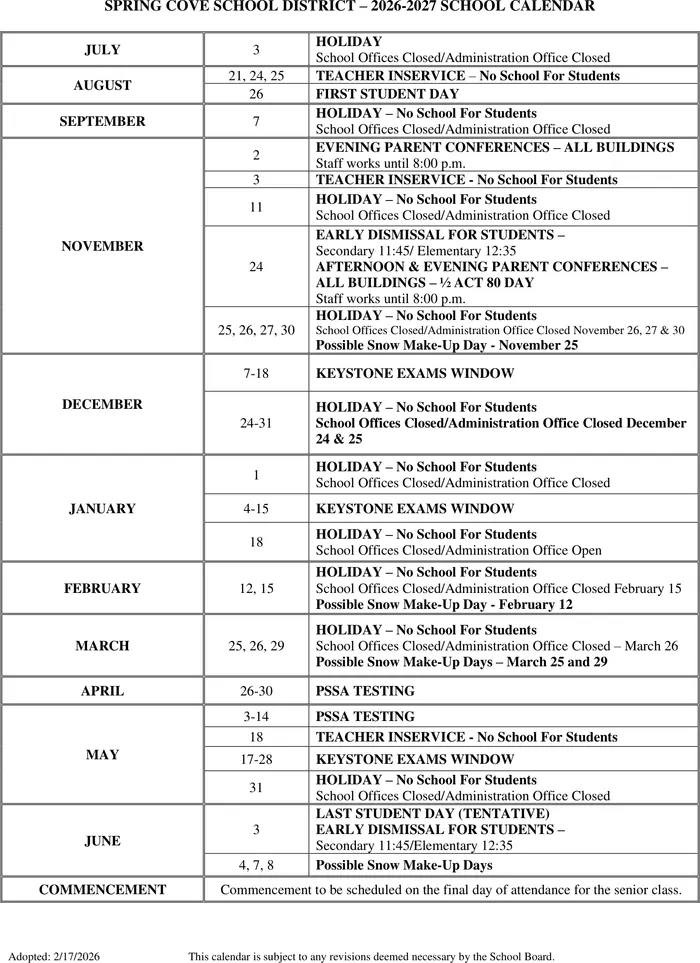 2026–2027 Calendar · Page 2