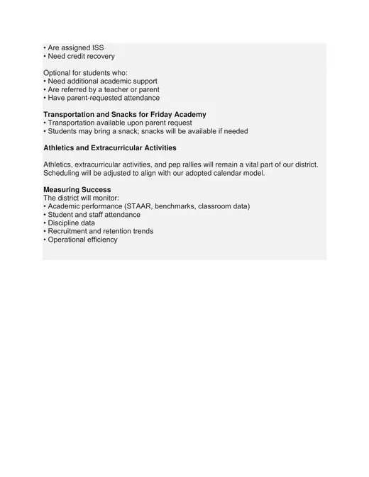 Alvord ISD 2026–2027 Academic Calendar Page 3