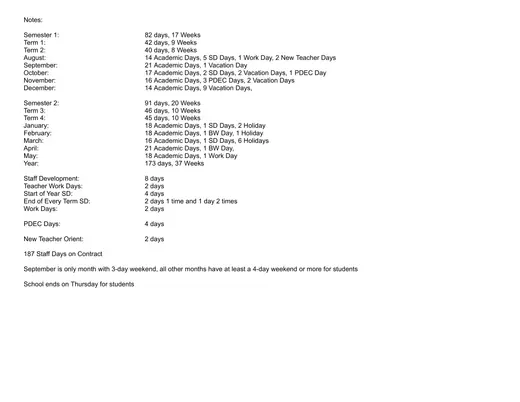 Bridgeport Independent School District 2026–2027 Academic Calendar Page 2