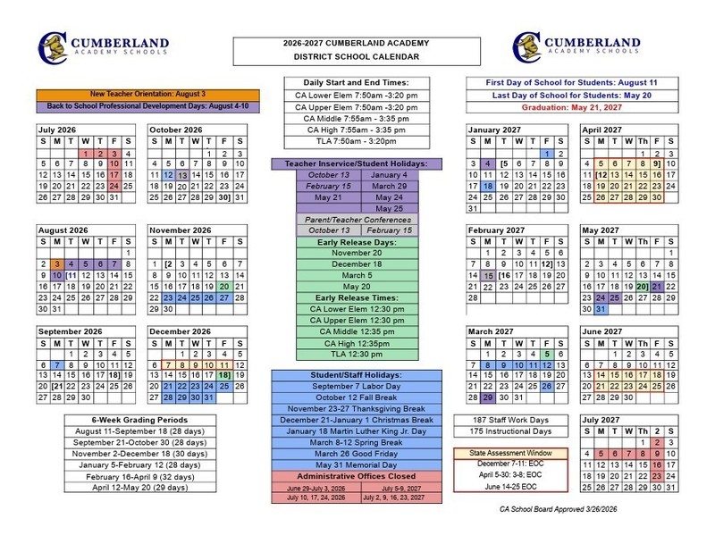 2026–2027 Calendar · Page 2