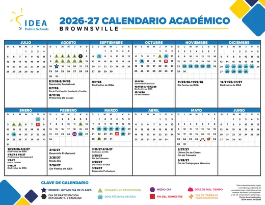 IDEA Public Schools Brownsville 2025–2026 Academic Calendar Page 4