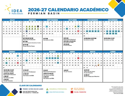 IDEA Public Schools Permian Basin 2025–2026 Academic Calendar Page 4