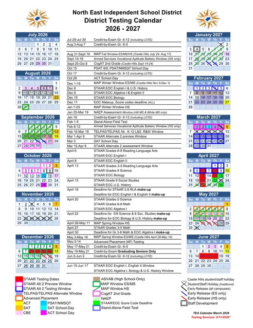 North East Independent School District 2026–2027 Academic Calendar