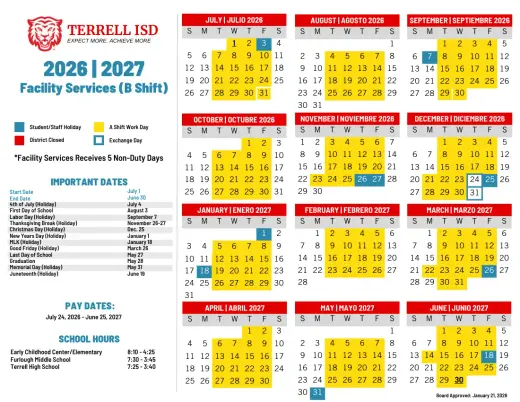 Terrell County ISD 2026–2027 Academic Calendar Page 7