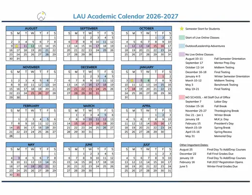 Lau 2026–2027 Academic Calendar
