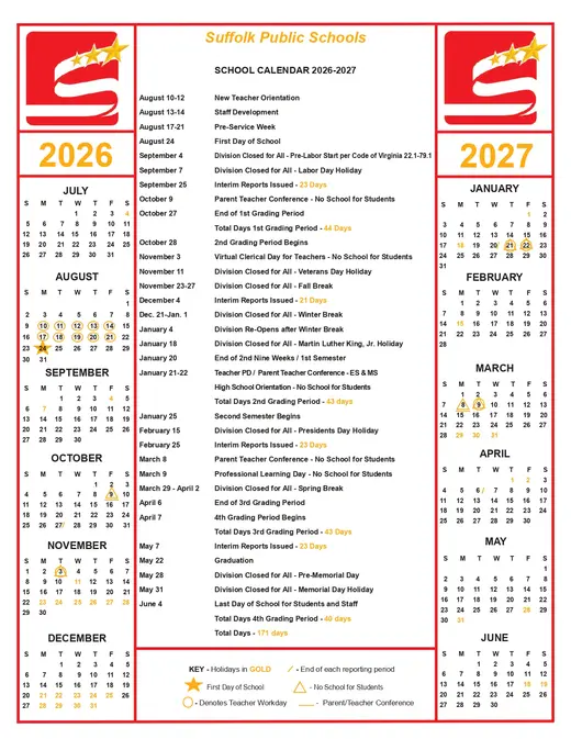 Suffolk Public Schools 2026–2027 Academic Calendar